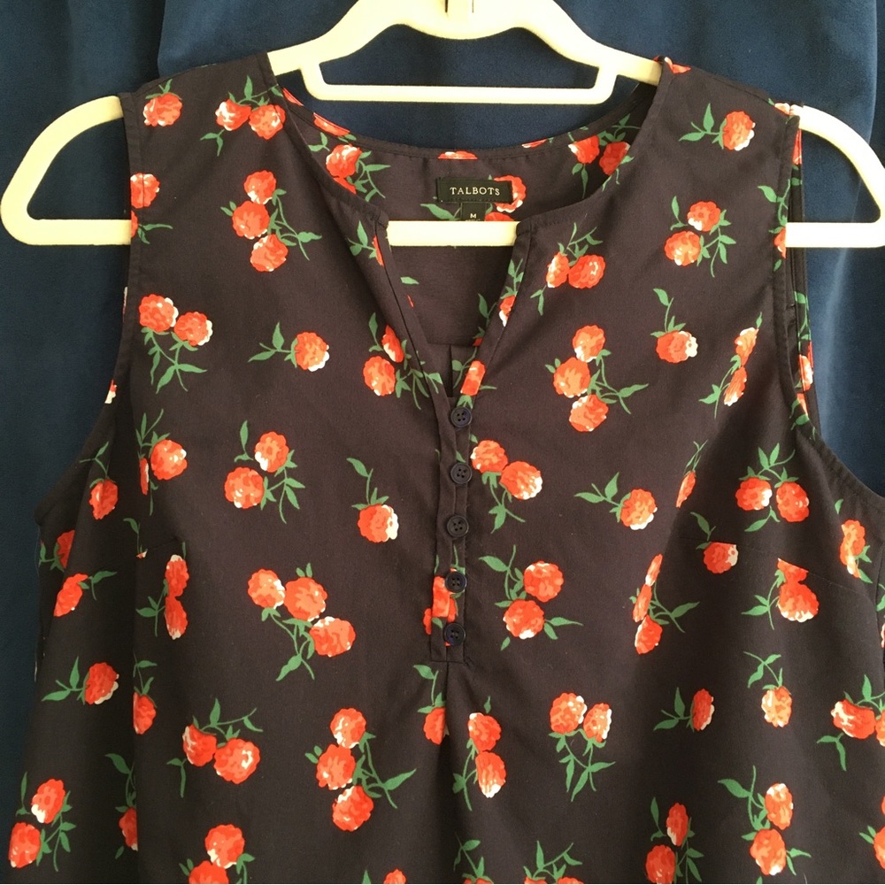 Talbots | Raspberry Print Top - Picture 4 of 7